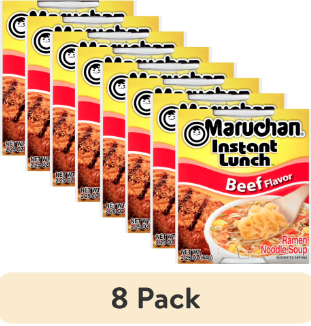 8 pack Maruchan Instant Lunch Ramen Noodles Beef Flavor Shelf Stable 2.25 oz Cup 2.25 oz